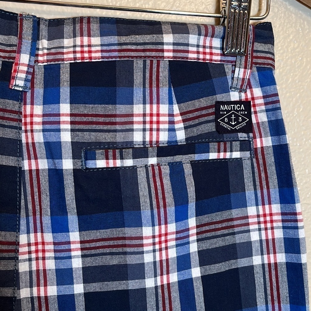 𝅺NAUTICA Blue Plaid Shorts Boy Size 12 - Picture 7 of 10